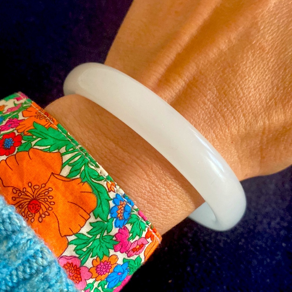 White Jade Bangle, medium size fits most